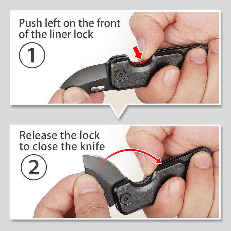ONEAGE Stocking Stuffers for Men - Pocket Knife for Men, Christmas Bulk Mens Gifts, Keychain Edc Gift with 1.62inch Blade - Small Folding Knives for Everyday Carry, Box Cutter - Gadgets for Camping, Hiking - Image 5